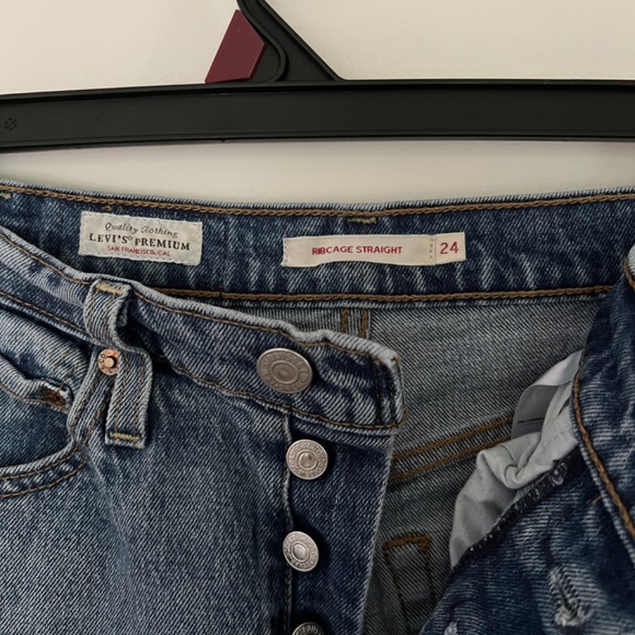 UNIQUE LEVI'S Ribcage Straight Leg Jeans Size 24 - Picture 3 of 5